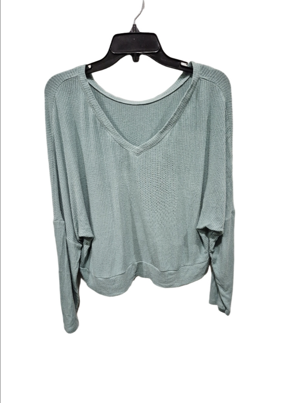 Auden Ribbed V-Neck Batwing Lounge Top Seafoam Green Size Medium